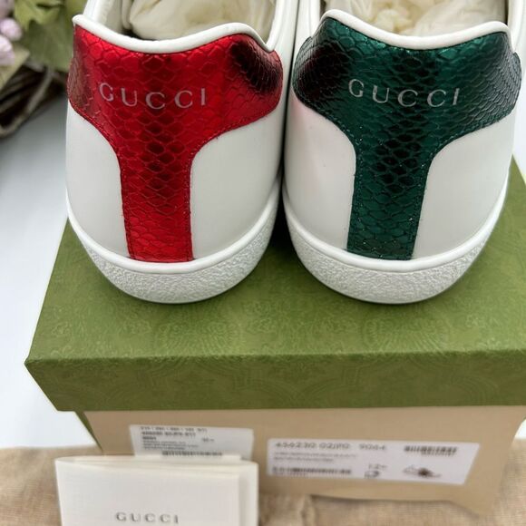 Men’s Gucci ace snake embroidered leather sneakers size 12.5 made in Italy - Picture 8 of 11